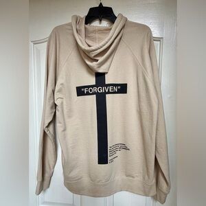 CXXII Apparel Men’s Cross Sinner Hoodie Christian Streetwear Cream Tan  Large